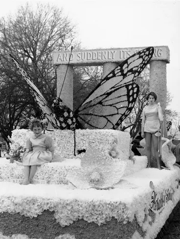 Image: N Z Aerial Mapping Ltd's butterfly float, during the Hastings Blossom Festival parade