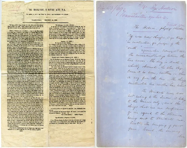 Te Hokioi and English translation, 1863