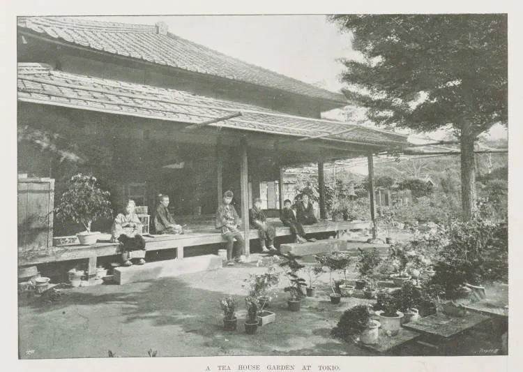 A tea house garden at Tokio