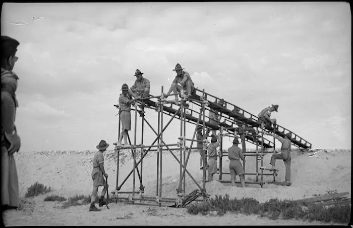 Engineers construct bridgeways, Egypt