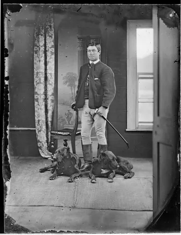 Image: Unidentified man with dogs