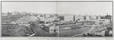 Image: A MASTHEAD VIEW OF AUCKLAND CITY, FROM THE HARBOUR, LOOKING SOUTH-WEST, SHOWING PORTION OF THE RAILWAY STATION YARDS IN THE FOREGROUND