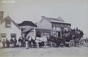 Image: Photograph: First Coach Leaving for West Coast