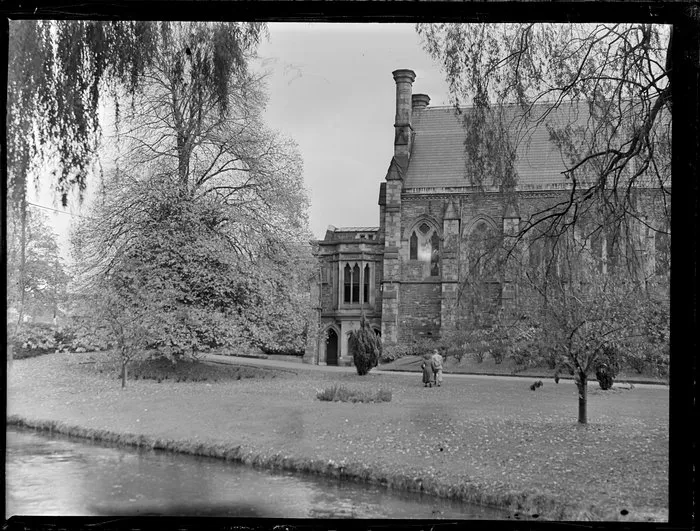 Avon River, Christchurch, including Christs College in the background