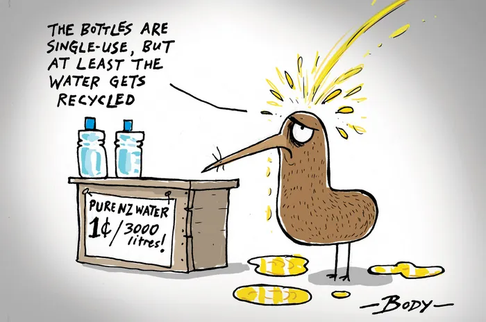 "The bottles are single-use, but at least the water gets recycled"