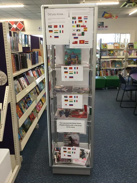 Display of foreign language magazines