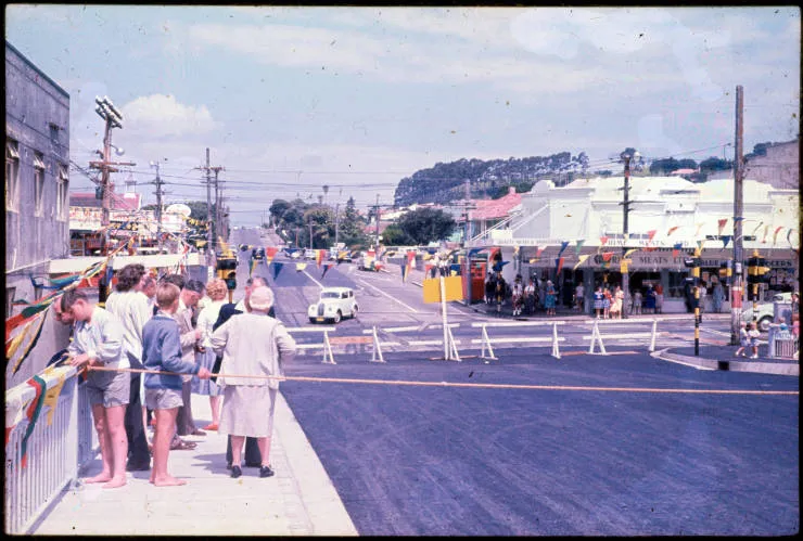 Gladstone (Carrington) Road overbridge official opening, 1961