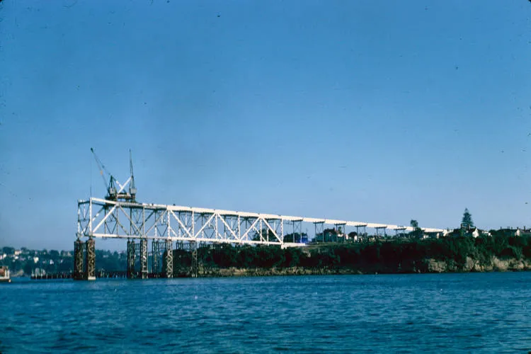 Northern anchorage at Northcote Point looking northwest towards Birkenhead, 1958