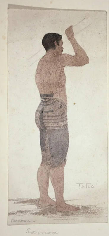 Image: [Lister family] :Samoan. Tatoo. [ca 1888]