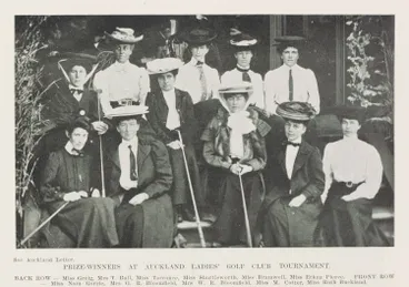 Image: Prize-winners at Auckland ladies' golf club tournament