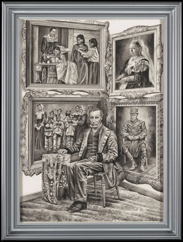 Antipodean Pictorial. Assimilation picture, Governor Grey, 1845-53 and 1861-68