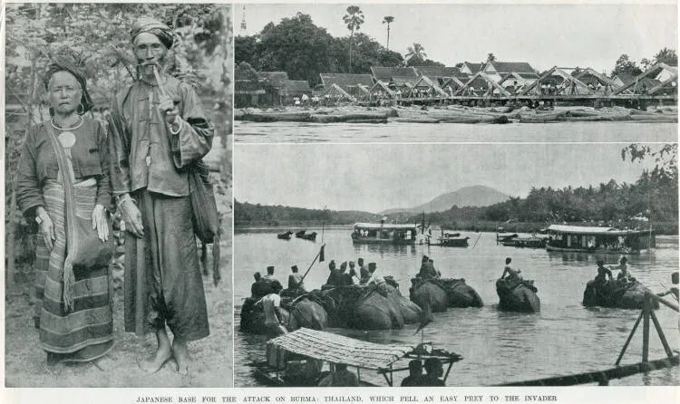 Japanese base for the attack on Burma: Thailand, which fell an easy prey to the invader
