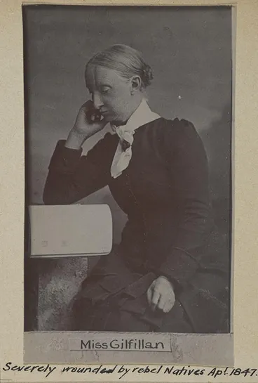 Image: "Miss Gilfillan, Severely wounded by rebel Natives Apl. 1847"
