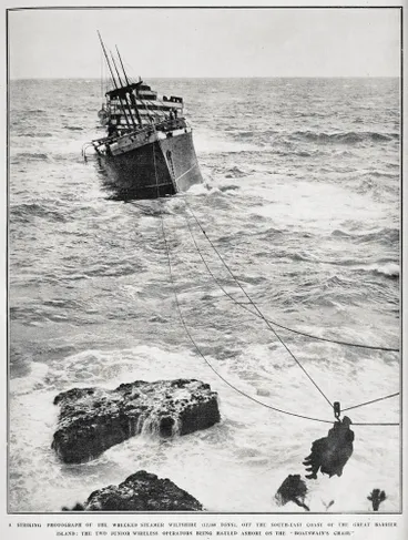 Image: A striking photograph of the wrecked steamer Wiltshire off the Great Barrier Island