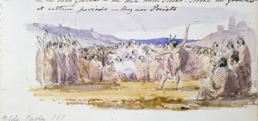 Image: Maori gathering - "They sat down between two and three thousand and heard the different speeches of the chiefs"