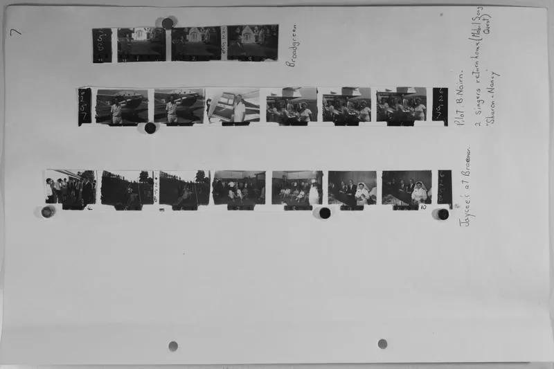 Geoffrey C Wood Nelson Evening Mail proof sheet: 2 Singes returning home [after] (Mobil Song Quest)