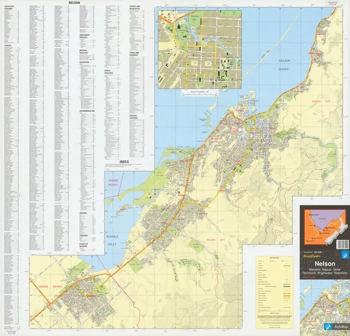 Streetfinder Nelson : Motueka, Mapua, Stoke, Richmond, Brightwater, Wakefield.