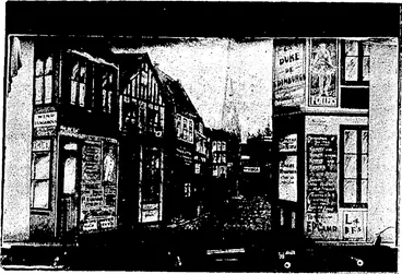 Image: N.Z. DIVISIONAL THEATRE IN FRANCE. Scenery made by No. 3 Field Ambulance. Designed by Corporal Isaacs, No. 3 Field Ambulance. Painted by Nos. 1 and 3 Field Ambulance. (Observer, 12 May 1917)