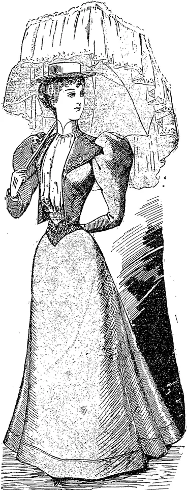 Image: A TASTEFUL OUTDOOR COSTUME (Observer, 09 December 1893)