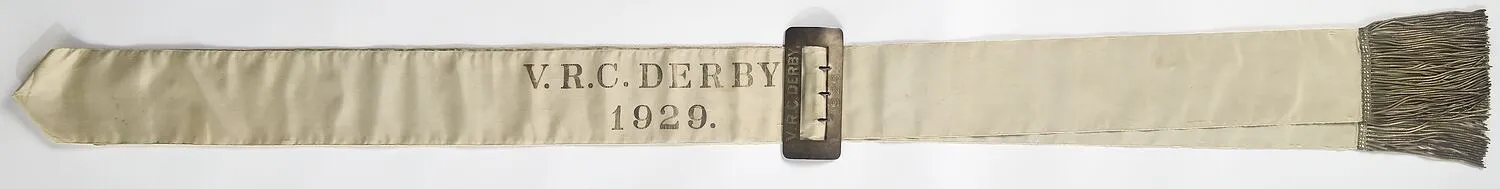 Presentation Sash - VRC Derby, Phar Lap, White, 1929