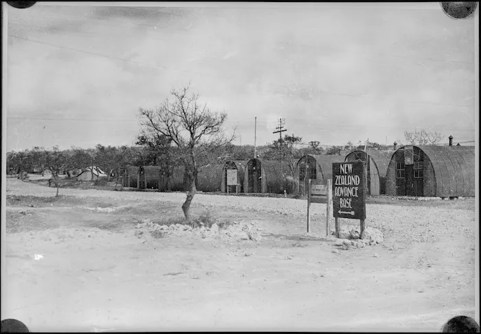 Main entrance to the New Zealand Advance Base at Taranto, Italy, during World War II