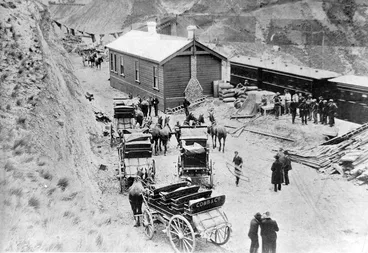 Image: The first coaches to connect with the train at Broken River