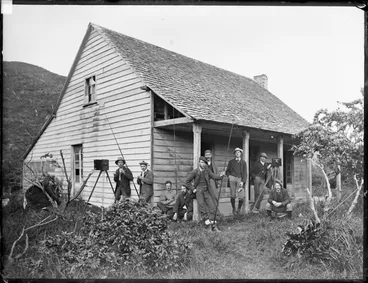 Image: Fishing group at Wainuiomata, [ca 1882-1883]