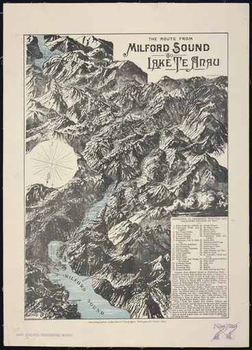 Image: New Zealand. General Survey Office : The Route from Milford Sound to Lake Te Anau [map]. 1889