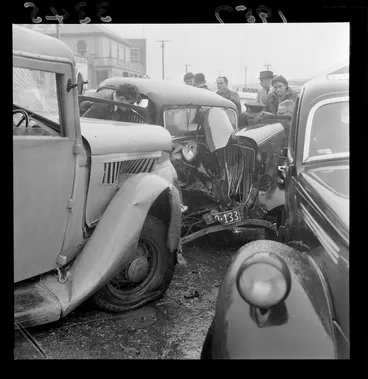 Image: Car accident on McKenzie Street, Petone, Wellington