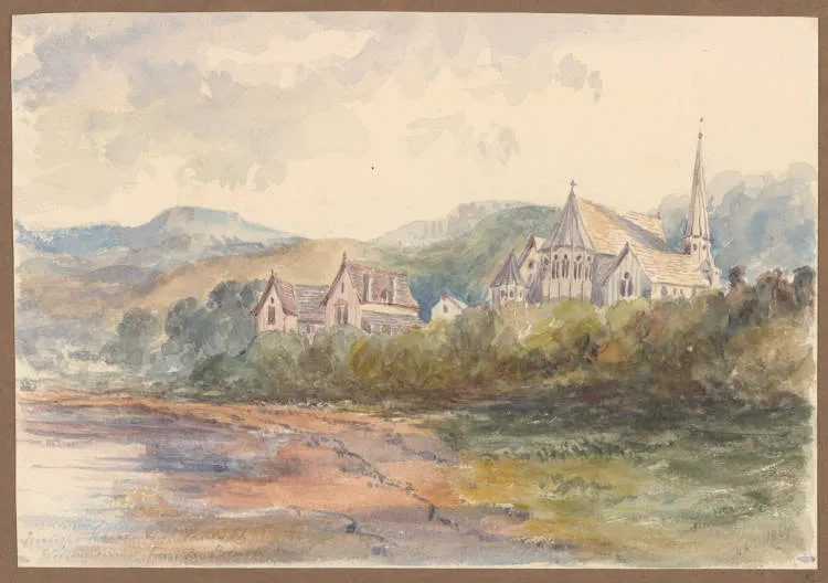 Bishops House and St Pauls Church, Wellington, 1867