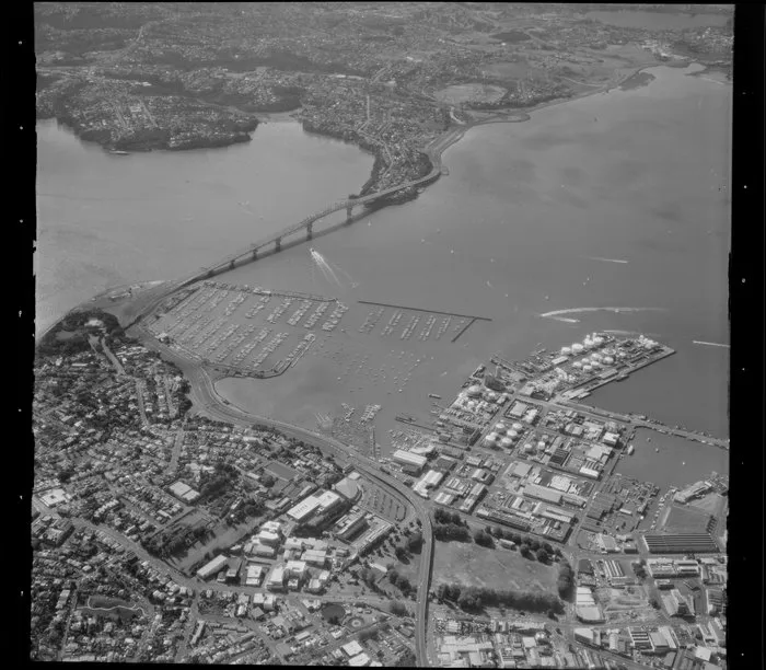 High altitude view of Waitemata Harbour, Auckland