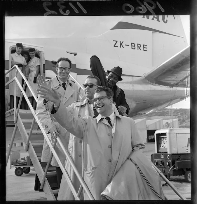 Dave Brubeck Quartet arriving at Wellington Airport