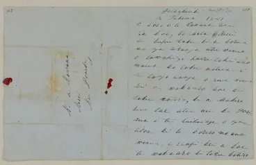 Image: Letter to Governor Grey at Wellington, written at Paekakariki