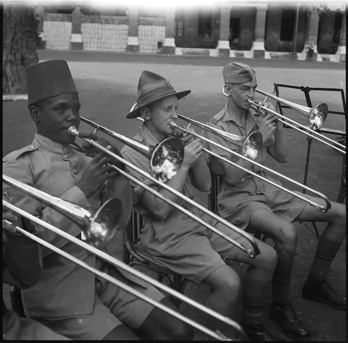 Players in massed bands broadcast from Cairo, World War II