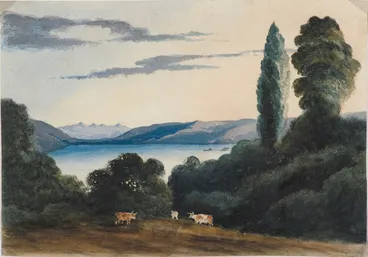Image: Port Nicholson from the Karori Road about two miles from Wellington, New Zealand.