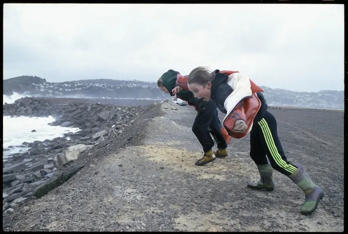 Steve Goodfellow and Daniel Charles lean into the gale - Photograph taken by Ross Giblin