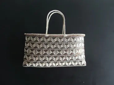 Image: Kete whakairo (patterned basket) named Koekoeā