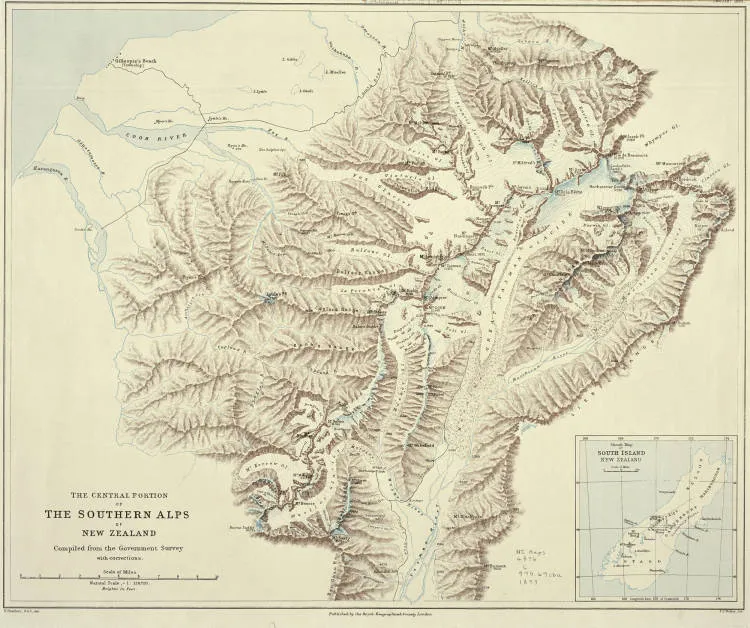 The central portion of the southern alps of New Zealand compiled from the government survey with corrections