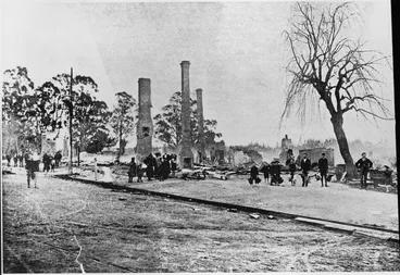 Image: Site of fire Victoria Street, Hamilton