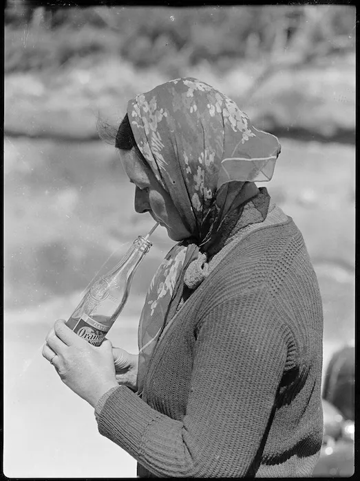 Zeila Wells drinking orange squash