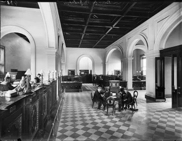 Image: [Interior of Bank of New Zealand, Christchurch]