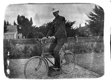 Image: Andrew Gregor on his bicycle