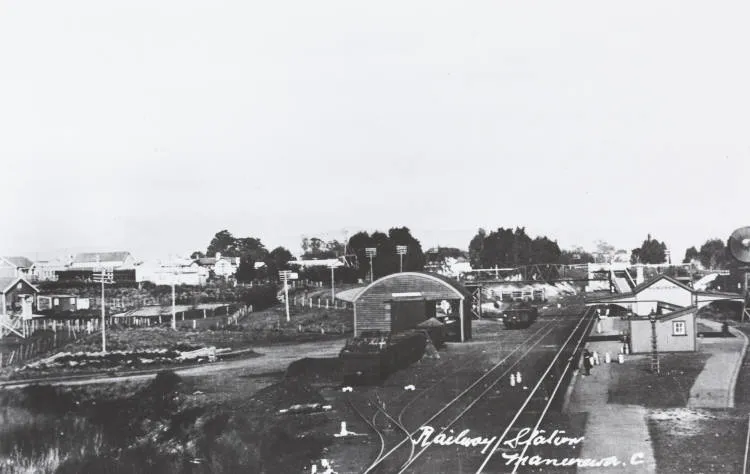 Railway station, Manurewa, ca 1925.