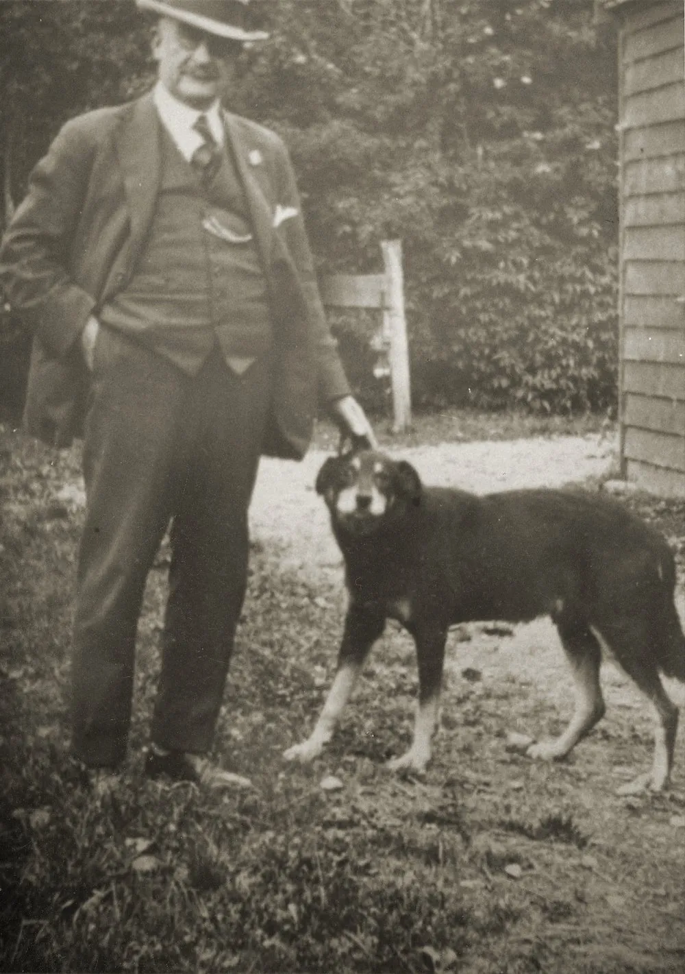 Mr William Richard Keys. Portrait with Dog [P1-4-49]
