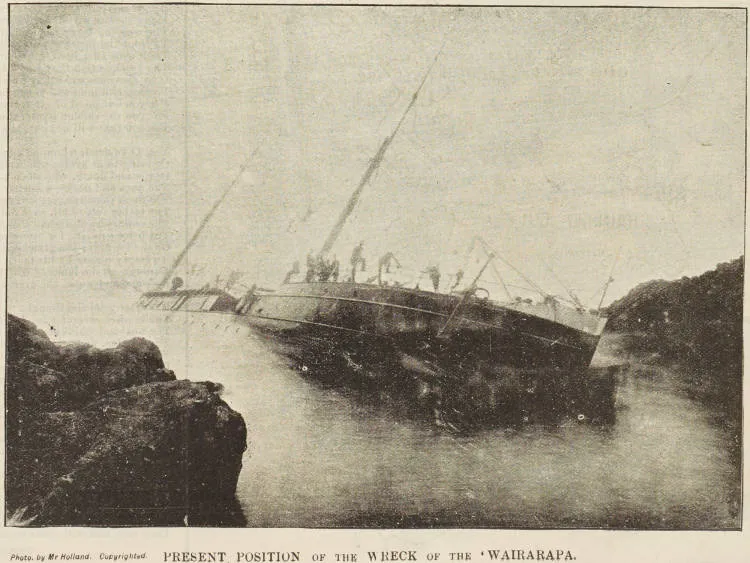 Present position of the wreck of the 'Wairarapa'