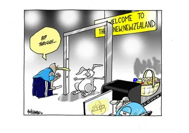 Image: The Easter Bunny at airport security