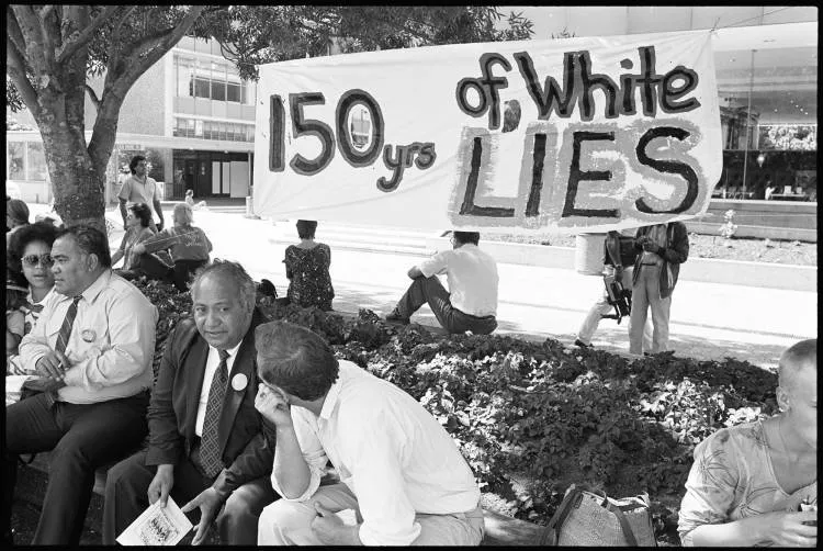 Sesquicentennial demonstration, Aotea Square, 1990