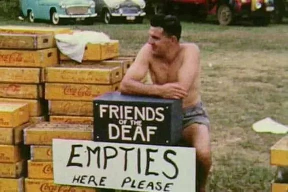 Auckland Carnival: Friends of the Deaf stall, 1958