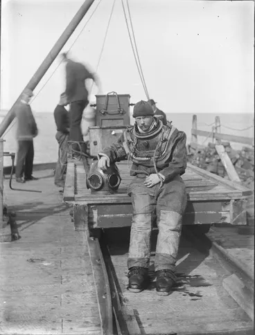 Image: Diver, Opunake Wharf