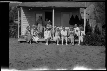 Image: Group at bach at 79 Wellington Road, Paekakariki
